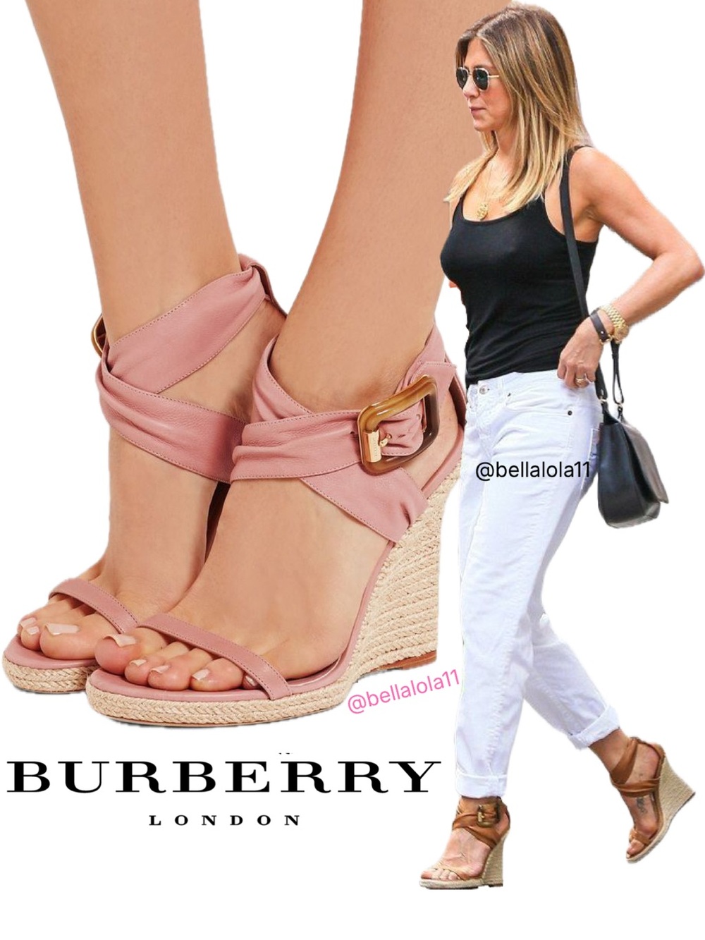AUTHENTIC BURBERRY PINK WEDGE SANDALS